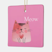 Rosa Meow Cat Keramikornament (Links)