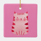 Rosa Meow Cat Keramikornament (Rückseite)