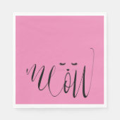 Rosa Meow Cat Serviette (Vorderseite)