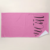 Rosa Meow Cat Strandtuch (Vorderseite)