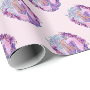 Rosa Mermaid einzigartig Geschenkpapier