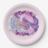 Rosa Mermaid einzigartig Pappteller (Vorderseite)