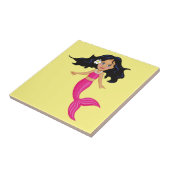Rosa-Mermaid-Girl Fliese (Seite)
