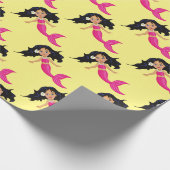 Rosa-Mermaid-Girl Geschenkpapier (Ecke)