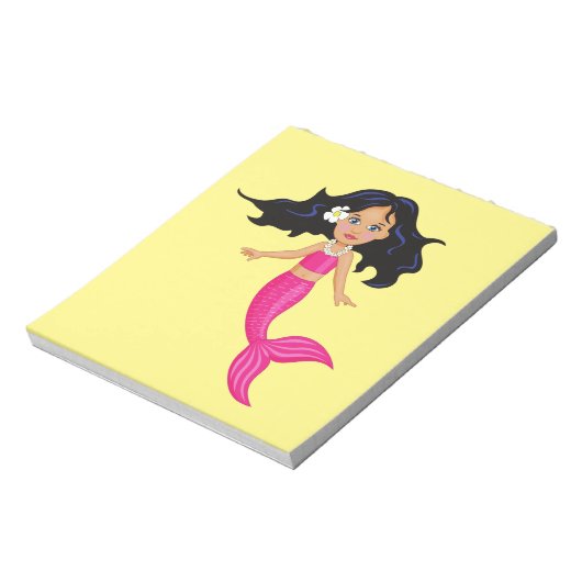 Rosa-Mermaid-Girl Notizblock (Rotiert)