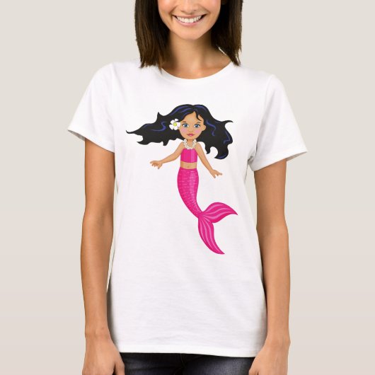 Rosa-Mermaid-Girl T-Shirt (Vorderseite)