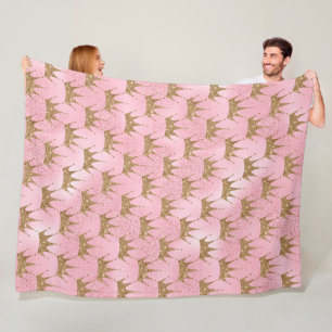 Rosa Mermaid Glitzer Fleecedecke