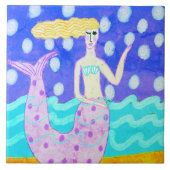 Rosa Mermaid Original Abstrakte Kunst Fliese (Vorderseite)