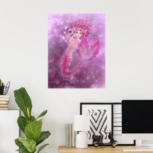 Rosa Mermaid Print Poster (Heimbüro)