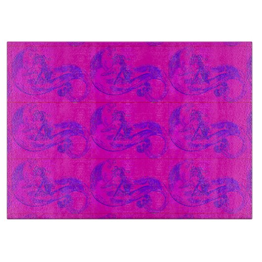 rosa Mermaidglas-Schneidplatte Schneidebrett (Vorderseite)