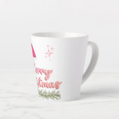 Rosa Merry Christmas Latte Tasse (Rechte Ecke)