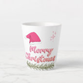 Rosa Merry Christmas Latte Tasse (Vorderseite)