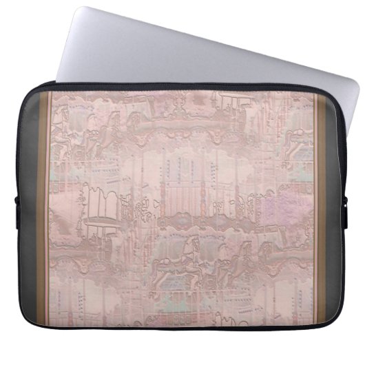 Rosa Merry-Go-Round Pferde Laptopschutzhülle (Vorderseite)