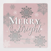 Rosa Merue und Helle Schneeflocke Weihnachtsgebäck Etiketten (Design 2)