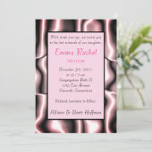 Rosa Metall Einladung (Stehend Vorderseite)