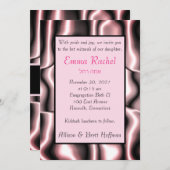 Rosa Metall Einladung (Vorne/Hinten)