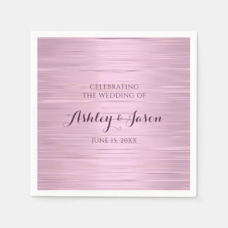 Rosa Metall Hochzeits-Papierplatte Serviette