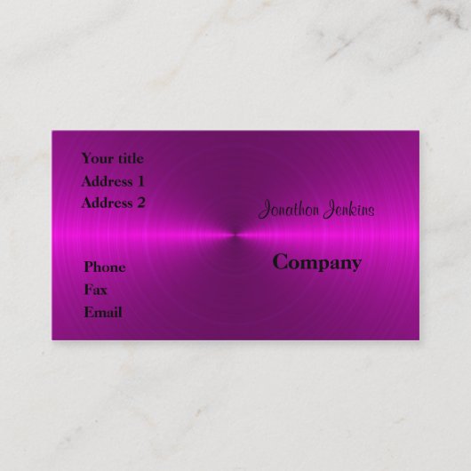 Rosa Metall Visitenkarte (Vorderseite)