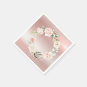 Rosa Metallblütendusche Wasserfarben Babydusche Serviette (Ecke)