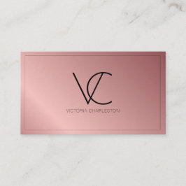 Rosa Metallfolie Moderne Minimal Visitenkarte