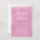 Rosa Metallic Foil Girly Strily Brautparty Einladung (Vorderseite)