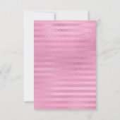 Rosa Metallic Foil Girly Strily Brautparty Einladung (Rückseite)
