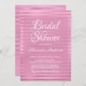 Rosa Metallic Foil Girly Strily Brautparty Einladung (Vorne/Hinten)
