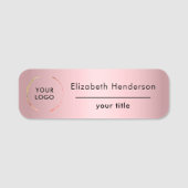 Rosa Metallic mit Ihrem Logo Namensschild (Vorderseite)