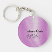 rosa Metallic Personalisiert Schlüsselanhänger (Vorderseite)
