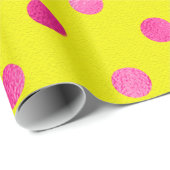Rosa Metallische Imitat Foil Polka Dots Background Geschenkpapier (Rolleneckpunkt)