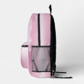 Rosa Metallischer Glitzer Tropfen Mit Monogramm Bedruckter Rucksack (Rechts)