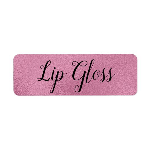Rosa metallisches Lipgloss-Etikett (Vorne)