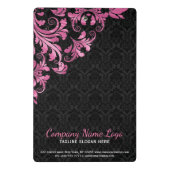 Rosa Metallspitze und schwarze Damasken Mini Klemmbrett (Rückseite)
