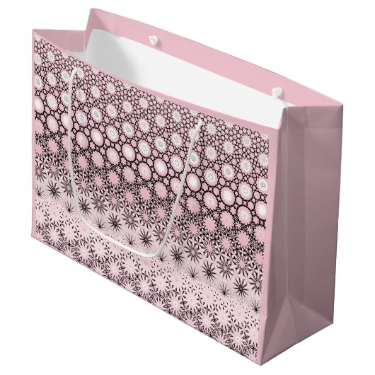 rosa Metamorphose-Design Große Geschenktüte (Vorderseite Schrägansicht)