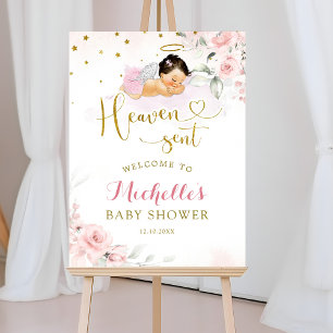 Rosa mexikanische Engel Baby Heaven Gesendet Willk Poster
