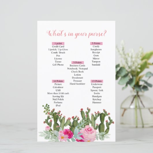 Rosa mexikanische Kakteen Was ist in deinem Purse- (Stehend Vorderseite)