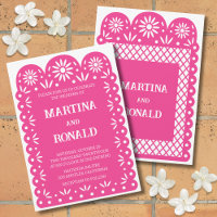 Rosa, mexikanische Papel-Picado-Hochzeit