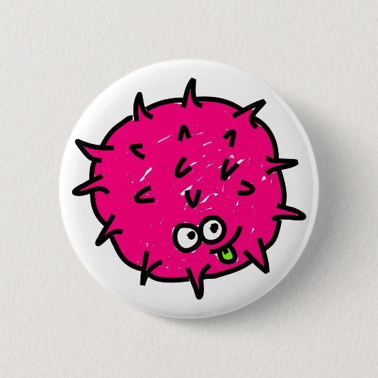 Rosa Mikrobe Button (Vorderseite)