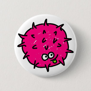 Rosa Mikrobe Button