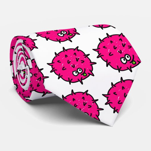 Rosa Mikrobe Krawatte (Gerollt)