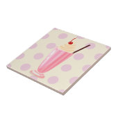 Rosa Milkshake und Polka Dots Keramik Tile Fliese (Seite)