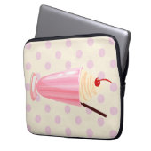 Rosa Milkshake und Polka Dots Laptop-Sieb Laptopschutzhülle (Vorderseite Links)