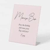 Rosa Mimosa Bar Brautparty Sockelschild (Vorderseite)