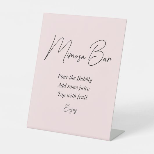 Rosa Mimosa Bar Brautparty Sockelschild (Vorderseite)