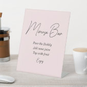 Rosa Mimosa Bar Brautparty Sockelschild (In SItu)