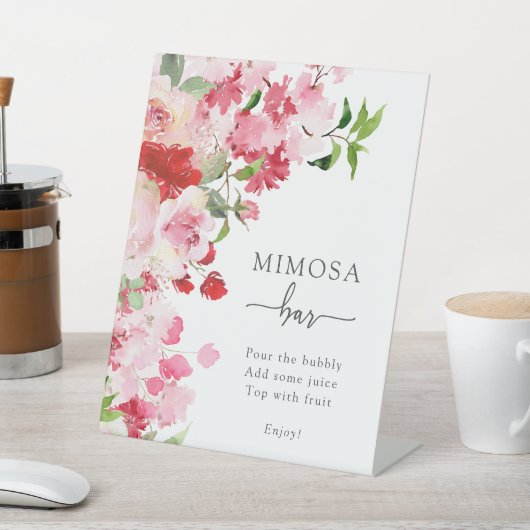 Rosa Mimosa Bar Sign Sockelschild (In SItu)