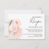 Rosa Mimosa Brautparty Rezept Anfrage Einladung (Vorderseite)