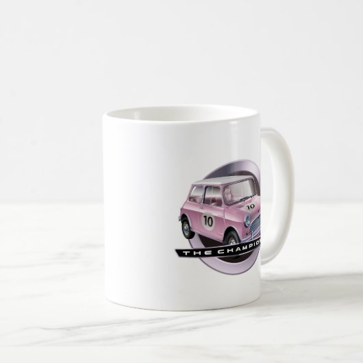 Rosa Mini Coopers S Kaffeetasse (VorderseiteRechts)