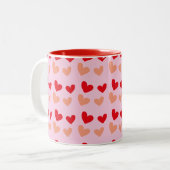 Rosa Mini-Herzen Tasse & Cups (Vorderseite Links)