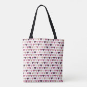 Rosa Mini-Herzen und Pflaumen-Romantik-Motiv Tasche (Rückseite)